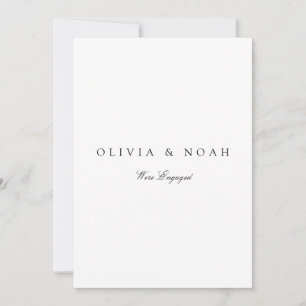 Modern White Engagement Announcement Card