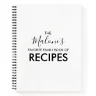 Modern White Family Recipe Book