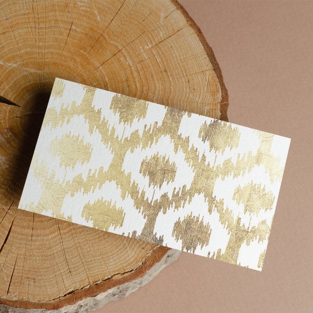 Modern White Faux Gold Hand Drawn Ikat Pattern (Modern White Faux Gold Hand Drawn Ikat Pattern)