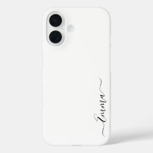 Modern White Girly Print Trendy iPhone 16 Case