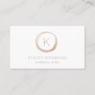 Modern White Gold Faux Glitter Monogram Logo Business Card