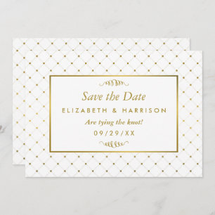 Modern White & Gold Foil Effect Save The Date