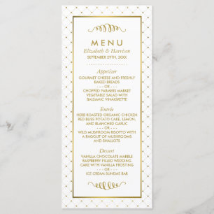Modern White & Gold Foil Effect Wedding Menu