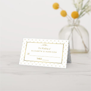 Modern White & Gold Foil Effect Wedding Place Card