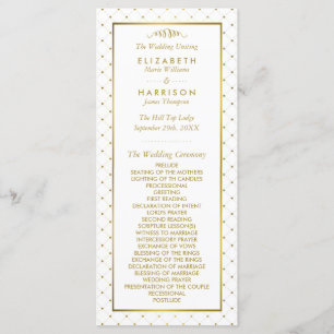 Modern White & Gold Foil Effect Wedding Program