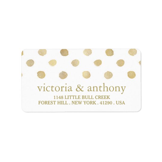 Modern White & Gold Polka Dots Wedding