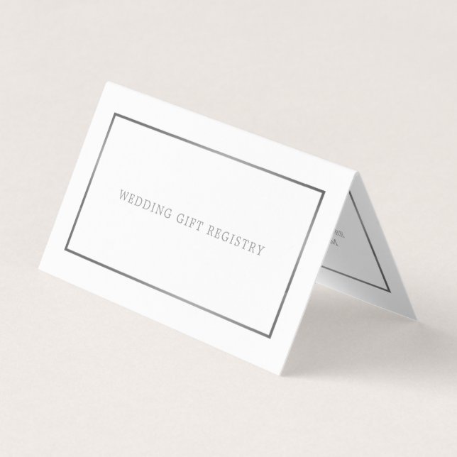 Modern White & Gold With Photo Gift Registry Card (Front)