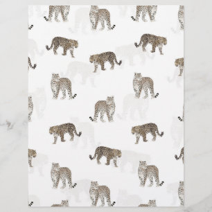 Modern White Golden Leopard Jungle Animals Letterhead