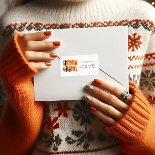 Modern White Graffiti Thanksgiving Autumn Fall  Label