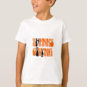 Modern White Graffiti Thanksgiving Autumn Fall  T-Shirt