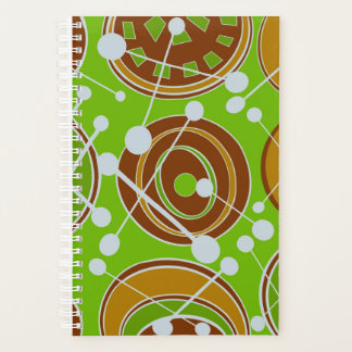 Modern, white, green and brown geoshapes planner