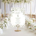 Modern White Green Floral Wedding Table Number<br><div class="desc">Bring a soft, romantic touch to your celebration with these elegant botanical wedding table numbers, featuring white rose and peony flowers in between greenery leaves. Created to beautifully complement your decor, they blend timeless charm with seasonal elegance. Perfect for spring or summer weddings, garden ceremonies, rustic outdoor receptions, boho wedding...</div>