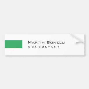 Modern White Green Simple Consultant Bumper Sticker