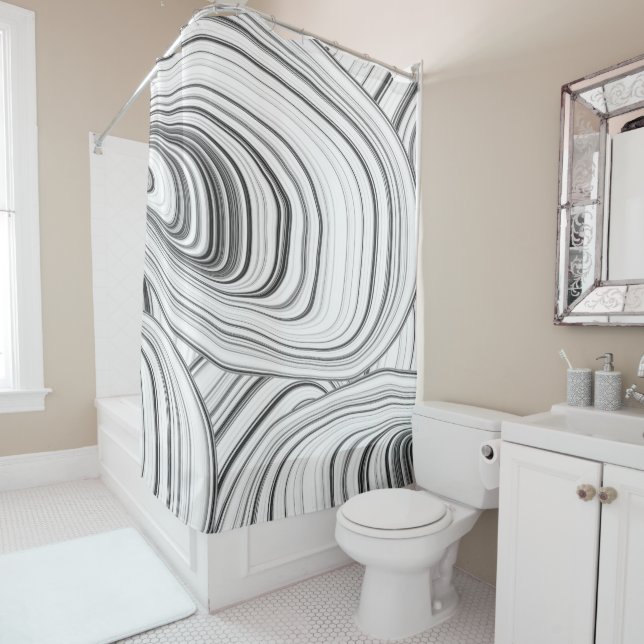 Modern White Grey Abstract Pattern (In Situ)