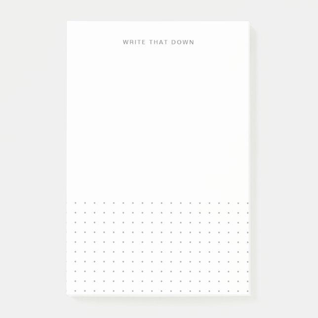 Modern White Grey Dotted Post-it Notes (Front)