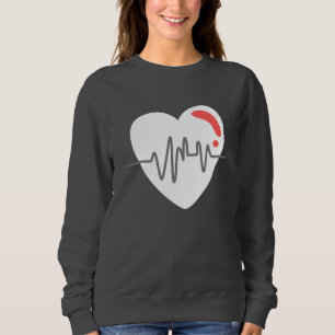 Modern white heartbeat women grey  sweatshirt