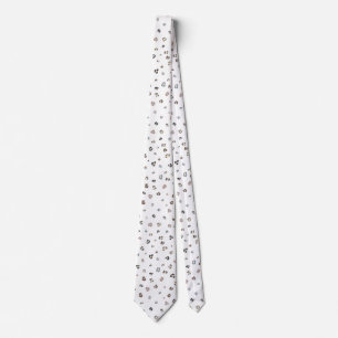 Modern White Leopard Print Tie