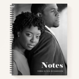 Modern White Lettering with your Photo Notes Notebook