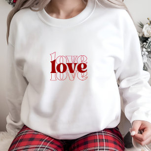 Modern White Love Print Woman Sweatshirt