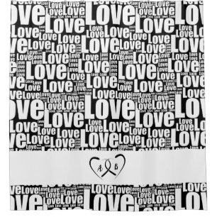 Modern White Love Typography & Entwined Hearts