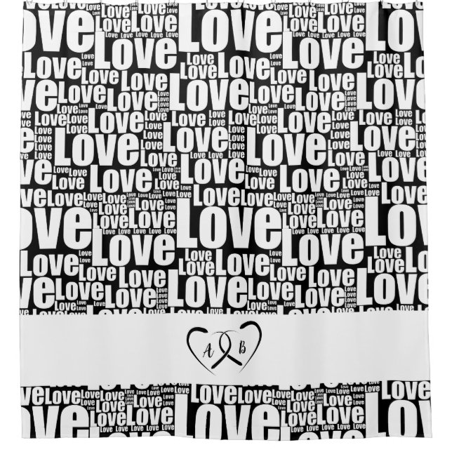 Modern White Love Typography & Entwined Hearts (Front)