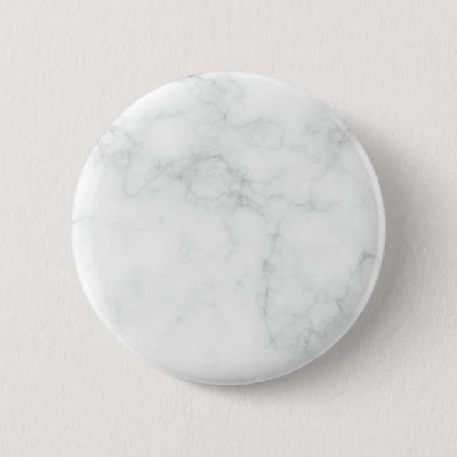 Modern White Marble 2 Inch Round Button (Front)
