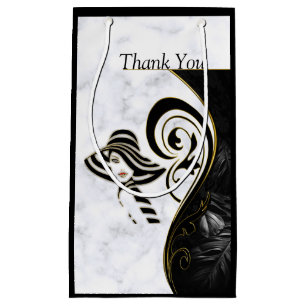 Modern White - Marble Black Abstract Gift Bag