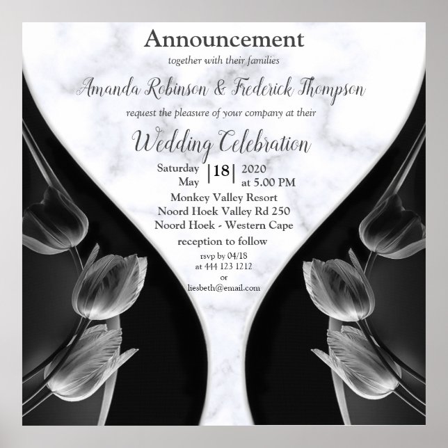 Modern White - Marble Black Abstract Poster (Front)