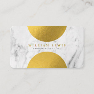 Modern White Marble & Gold Modern Chic Business Card