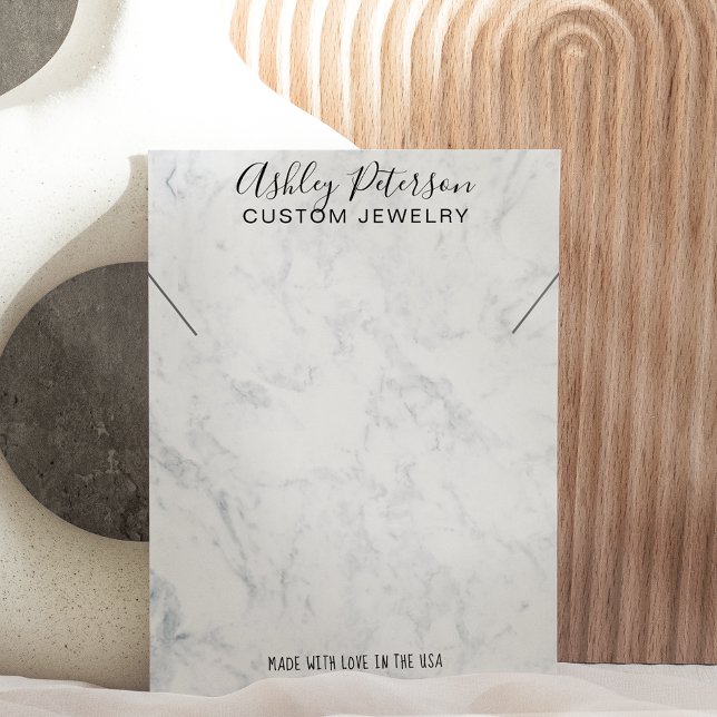 Modern white marble jewelry necklace display (Creator Uploaded)