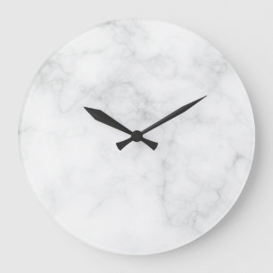 Modern White Marble Large Clock