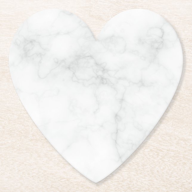 Modern White Marble Paper Coaster (Front)