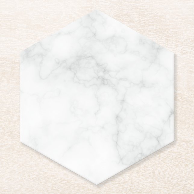 Modern White Marble Paper Coaster (Front)