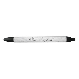 Modern White Marble Personalized Pen