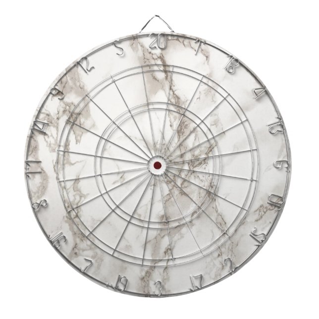 Modern White Marble Texture Pattern Dartboard (Front)