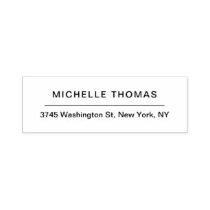 Modern White Minimalist Plain Elegant Self-inking Stamp
