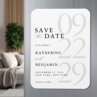 Modern White Minimalist Wedding Save the Date