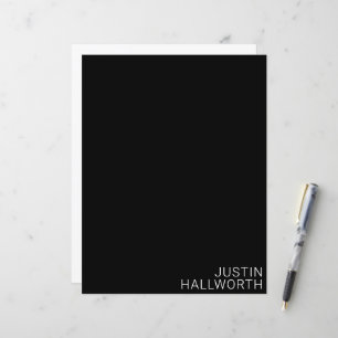 Modern White Name on Black