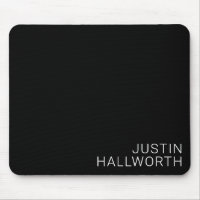 Modern White Name on Black