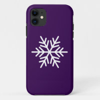 Modern White Nordic Snowflake On Deep Purple
