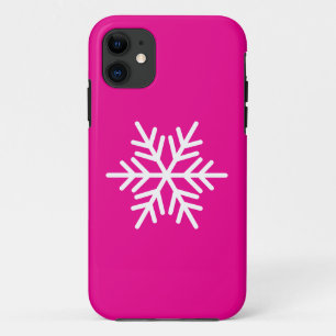 Modern White Nordic Snowflake On Winter Gray iPhone 11 Case