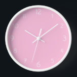 Modern White Numbers | Classic Cotton Candy Pink Clock<br><div class="desc">This wall clock combines soft cotton candy pink with modern white numbers for a chic,  playful look. Perfect for bedrooms,  kids’ rooms,  home offices,  or as a stylish gift for birthdays and baby showers. A timeless piece that blends function with charm.</div>