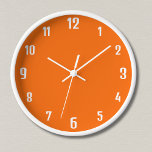 Modern White Numbers | Classic Neon Sunset Orange Clock<br><div class="desc">Modern White Numbers | Classic Neon Sunset Orange Clock</div>