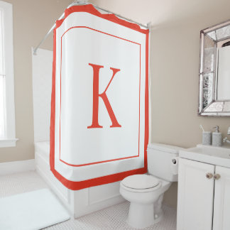 modern White & Orange Monogram initial