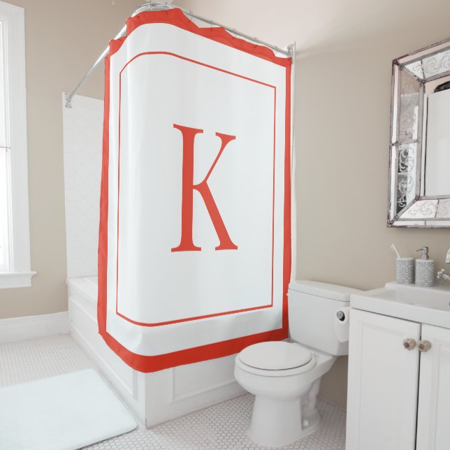 modern White & Orange Monogram initial (In Situ)
