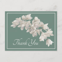 Modern White Orchid Elegant Botanical Thank You