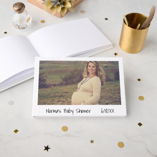 Modern White Photo Baby Shower Guest Book