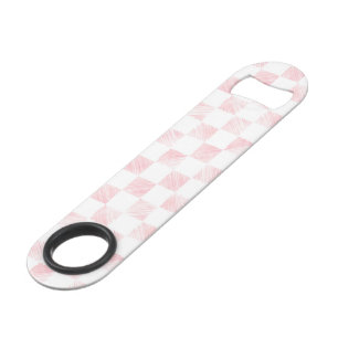 Modern White Pink Squares chequerboard  Bar Key