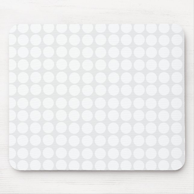 Modern White Polka Dots Mousepad (Front)