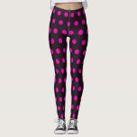 Modern white polka dots on black, spots pattern leggings<br><div class="desc">Legging with modern purple polka dots,  spots on black pattern.
Modern,  trendy legging.
Polka dots is the new trend now.</div>